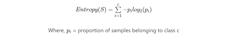 Decision tree entropy 
multiple class labels