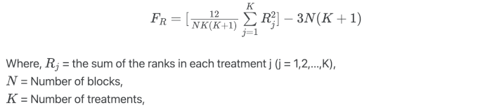 Friedman test formula