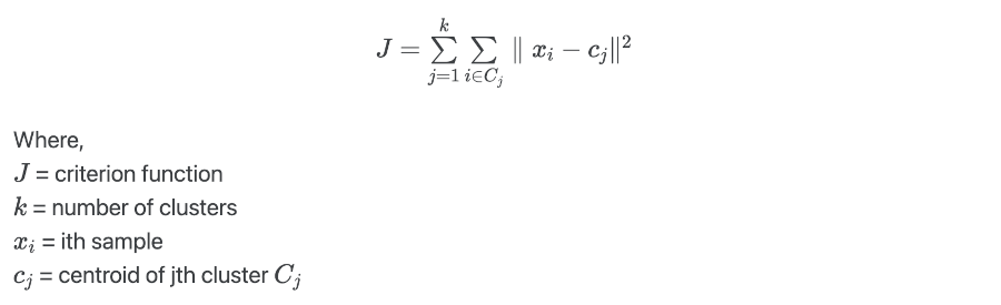 k-means clustering equation