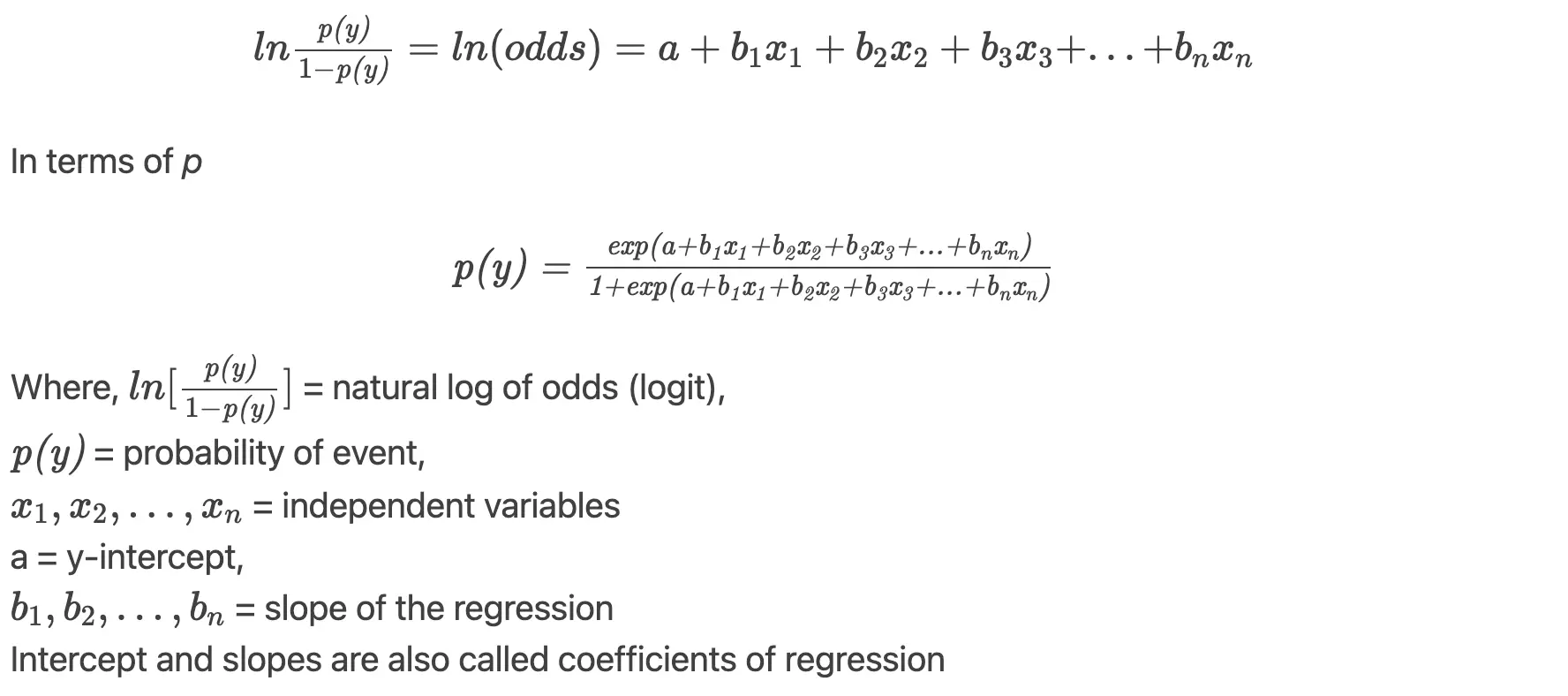 Logistic regression model