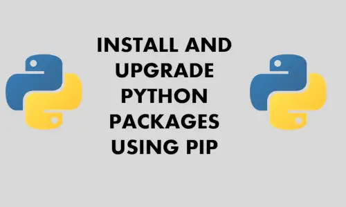 Install and upgrade Python packages