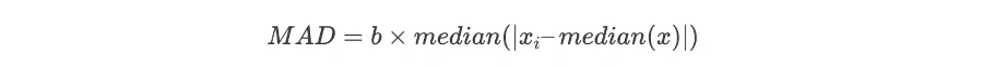 Median Absolute Deviation (MAD) formula