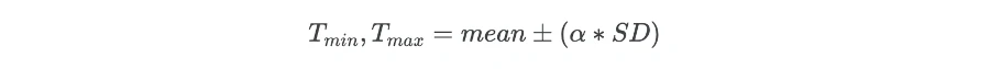 Mean and Standard deviation (SD) outlier formula