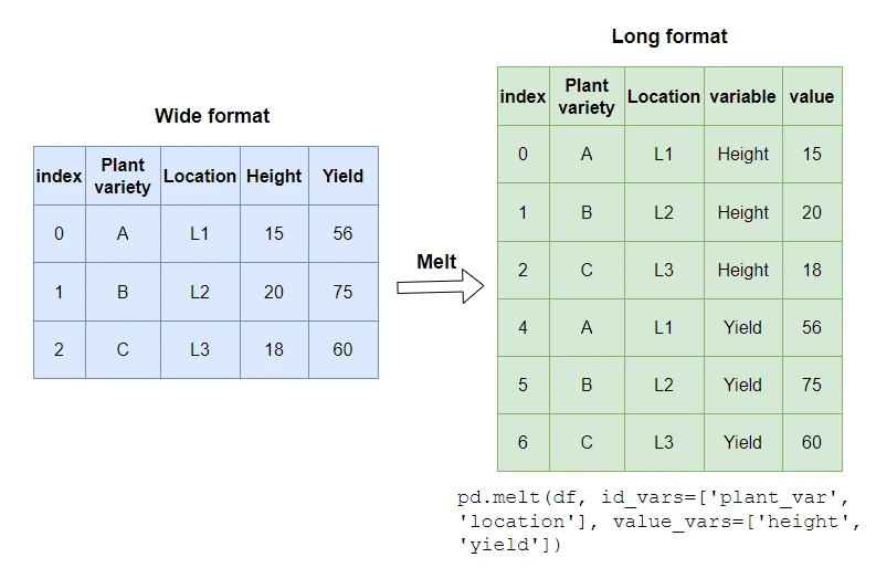 pandas melt function