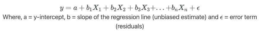 Multiple Linear Regression formula