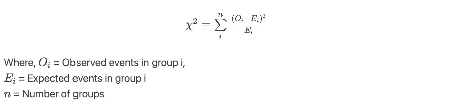 Log-rank test formula