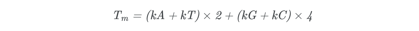 Tm calculation formula for shorter sequence